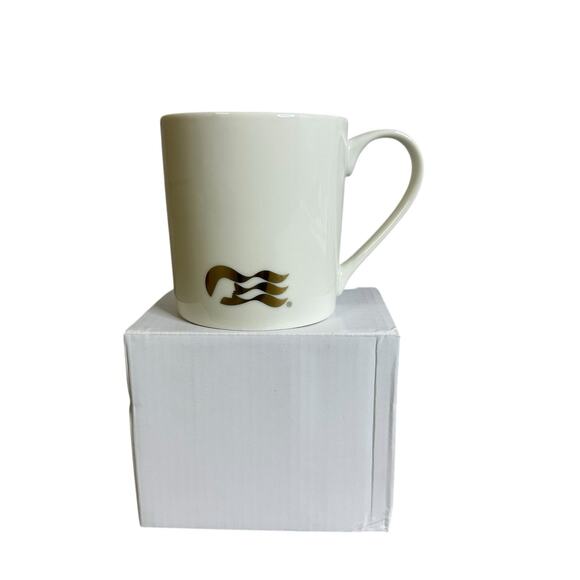 Princess Cruise Coffee Mug Ivory With Gold Logo New - Picture 5 of 5